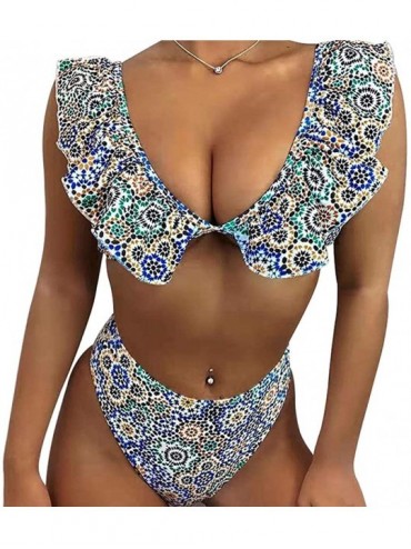Sets 2pcs Women Brazilian Bathing Suit Push Up Racerbak Bra Triangle Bottom Knitting Bikini Set - Orchid - C91920Y23C5 $15.75