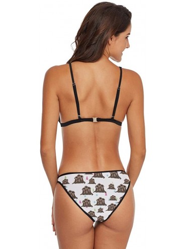 Sets Women's Sexy Swimsuit 2 Piece Bikini Set Camo Tree Swimwear Bathing Suit - Cute Sea Otters - CQ18U0O2U9C $28.21