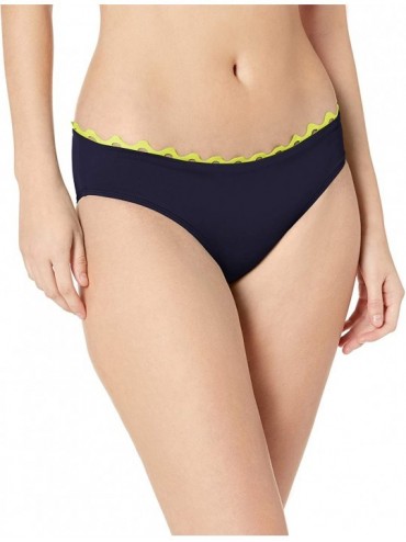 Tankinis Women's Frank Classic Mid-Rise Retro Scoop Bikini Bottom Swimsuit - New Navy Ric Rac - CK18K2S354U $34.73