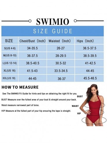 One-Pieces Tummy Control Swimsuits for Women Halter 1 Piece Swimwear Vintage Bathing Suit - Red - CR18ZZ8IXH5 $17.28