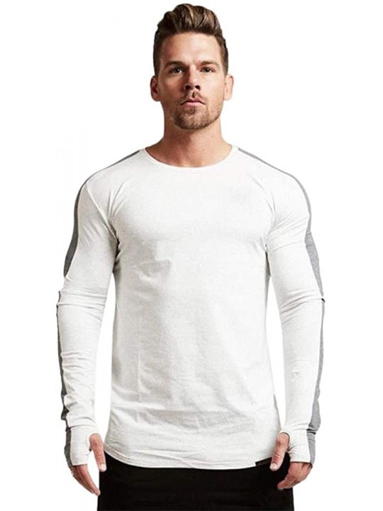 Racing Mens Tank Tops! V-neck Short-sleeved T-shirt Workout Leggings Fitness Sports Gym Running Yoga Athletic Shirt - White -...