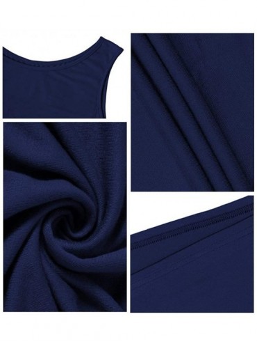 Cover-Ups Women Summer Casual Round Neck T Shirt Dresses Beach Cover up Plain Tank Dress - Acid Blue - C818RGR4N2R $30.14