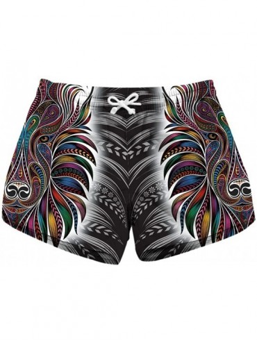 Board Shorts Women's Casual Swim Trunks Quick Dry Print Boardshort Beach Shorts - Black 6039 - C319DAMC2E5 $19.75