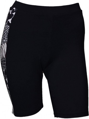 Board Shorts Women Plus Size UPF 50+ Skinny Shorts Swim Pants Rash Guard - Black With Anaconda 1 - CO1220OTZPV $42.69