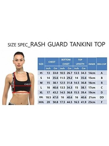 Rash Guards Women Plus Size UPF 50+ Swim Tank Bra Short Top Rash Guard - Navy With Blue Gold Spot - C11857E4RZ2 $26.69