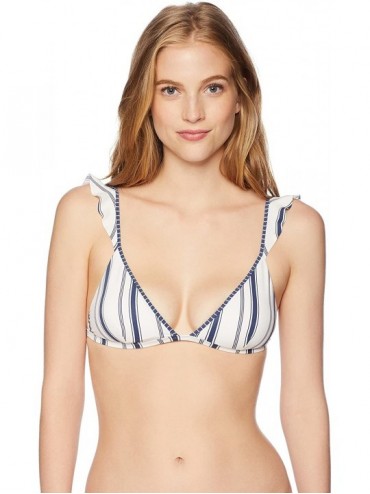 Tops Women's Wave Lines Fixed Tri Bikini Top - Indigo/Indigo - CD189E8727C $33.63