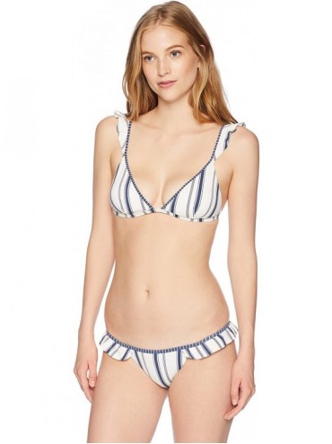 Tops Women's Wave Lines Fixed Tri Bikini Top - Indigo/Indigo - CD189E8727C $33.63