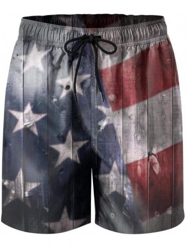Board Shorts Men's American Striped Flag Beach Pants Running Shorts Hot Pant Beach Pants for Men - American Flag On-1 - CX18S...
