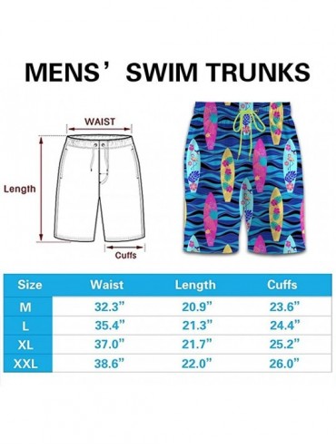 Board Shorts Men's Swim Trunks Hawaiian Beach Shorts Quick Dry Sport Surfing Board Pants - American Stripe Star Palm Tree - S...