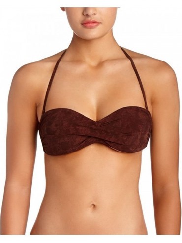 Tops Women's Goddess Bandeau Bikini Top - Brown - CJ11QZA9U0V $32.15
