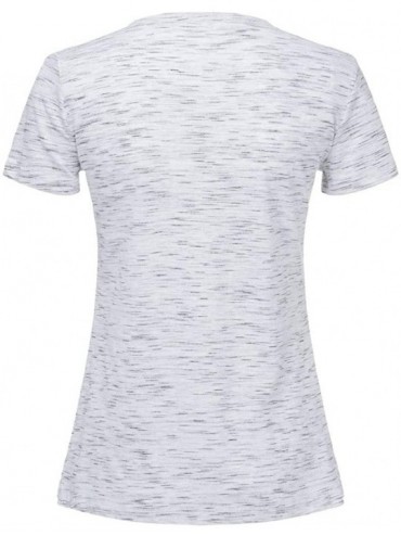 Tops Letter Print Oversized Short Sleeve Women's Shirt - Gray - C719645RUXQ $10.83