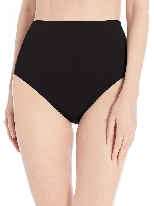 Bottoms Women's High Waist Hipster Bikini Swimsuit Bottom - Black//Solid - CX18I3RXEO3 $24.52