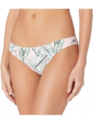Tankinis Women's Basic Solid Fuller Coverage Bikini Bottom Swimsuit - Makani Pink Leaf Print - C518ZQ0YL3G $57.20