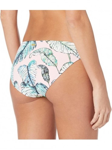 Tankinis Women's Basic Solid Fuller Coverage Bikini Bottom Swimsuit - Makani Pink Leaf Print - C518ZQ0YL3G $36.33