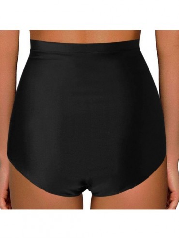 Sets High Waisted Bikini Bottoms for WomenSexy Ruched Tummy Control Swim Brief Tankini Pants Swimwear - Black - C11976ZUMAW $...