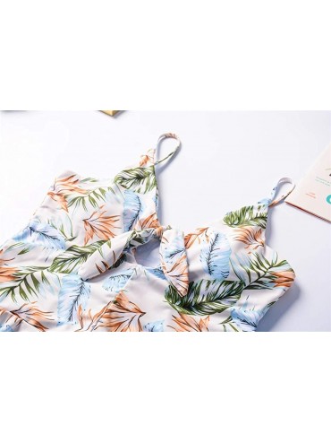 Sets Women's Swimsuit Sexy Two Piece Bikini-Floral Ruffled Print Beach Wear - CM195ID0K45 $19.92