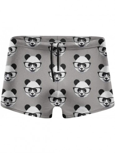 Briefs Men's Swimwear Swim Trunks Glasses Panda Boxer Brief Quick Dry Swimsuits Board Shorts - CI18UXDTOG0 $21.15