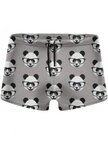 Briefs Men's Swimwear Swim Trunks Glasses Panda Boxer Brief Quick Dry Swimsuits Board Shorts - CI18UXDTOG0 $40.13