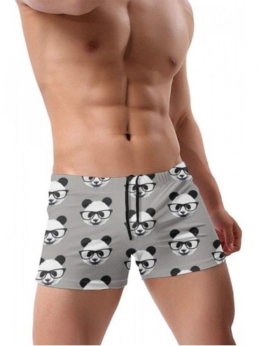 Briefs Men's Swimwear Swim Trunks Glasses Panda Boxer Brief Quick Dry Swimsuits Board Shorts - CI18UXDTOG0 $21.15