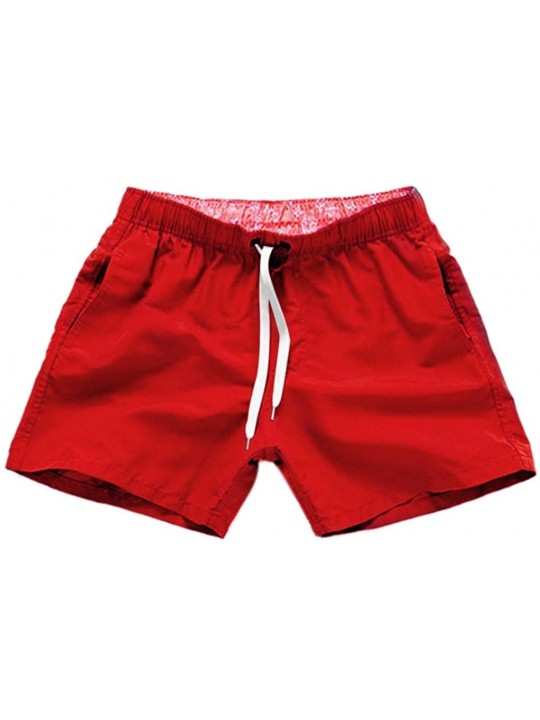 Trunks Swim Trunks Short for Boy- Men Beach Swim Shorts Casual Sport Shorts Elastic Waist Drawstring Shorts with 3 Pocket - R...