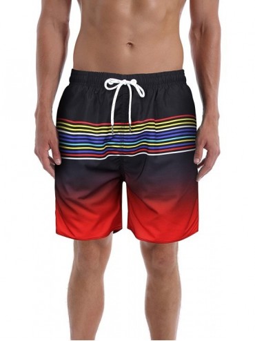 Trunks Men's Swim Trunk Beach Shorts - Black Red Gradient - C319C4X0R53 $36.97