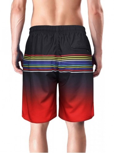 Trunks Men's Swim Trunk Beach Shorts - Black Red Gradient - C319C4X0R53 $17.25