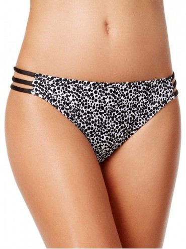Bottoms Women's Leopard-Print Strappy Hipster Bikini Bottom - Black - C3182YEC5H5 $24.58