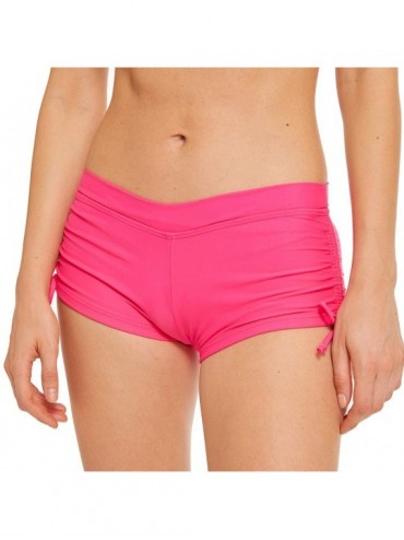 Tankinis Womens Swim Shorts Bikini Boyshort Swim Bottom with Side Ties Swimming Boardshort - Rose - CV18OWSQ60D $29.15