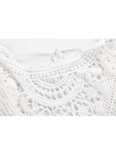 Cover-Ups Women's Fashion Swimwear Crochet Tunic Bikini Swimsuit Cover Up/Beach Dress - White - CU18NNISUI8 $19.65