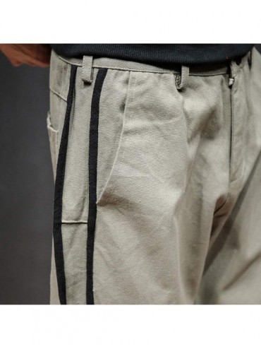 Rash Guards Men's Pants Casual Retro Simple Baggy Harem Pants Beam Foot Jogger Sweatpants with Multi-Pocket - Green - CJ18WLA...