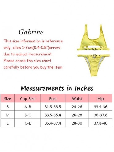 Sets 2 Pcs Sets Women Shiny Metallic Patent Leather Bikini Swimsuit Bra Triangle Bikini Swimwear Set - Yellow - C9196WZ4XLE $...