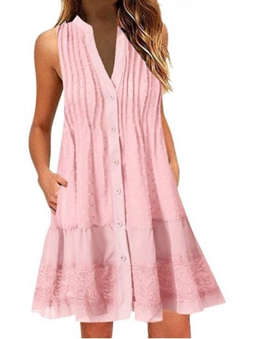Cover-Ups Women Dress- Women's Summer Dresses Women's Vintage Plus Size Rainbow Printed Sleeveless A-Line Camis Mini Dress - ...