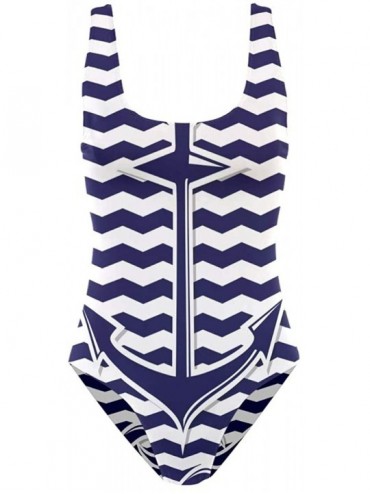 Sets Nautical Anchors 1PC Sexy Beach Swimsuit Women Bathing Suit Swimwear S-XL - Multi 1 - CU199UZ2SML $17.12