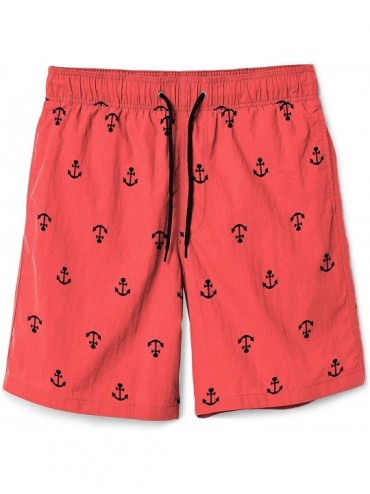 Board Shorts Men's Swim Trunks Board Shorts Quick Dry Swim Shorts with Pockets Bathing Suit for Men - Red - CZ19D5NYC84 $21.95