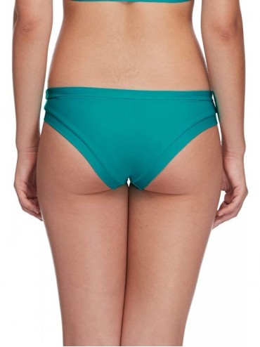 Tankinis Women's Smoothies Audrey Solid Low Rise Bikini Bottom Swimsuit - Smoothies Peacock - CD18HW6EU20 $46.56