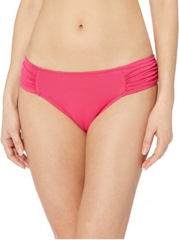 Bottoms Women's Ruched Side Retro Full Coverage Bikini Bottom Swimsuit - Persian Pink - CY18KHGN328 $84.37