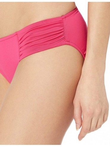 Bottoms Women's Ruched Side Retro Full Coverage Bikini Bottom Swimsuit - Persian Pink - CY18KHGN328 $54.79