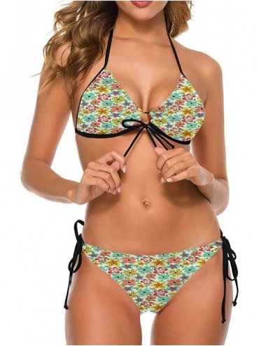 Bottoms Swimsuits Floral- Vibrant Spring Season Blooms- Trendy- Sexy - Multi 02-two-piece Swimsuit - CM19E750OW3 $71.63