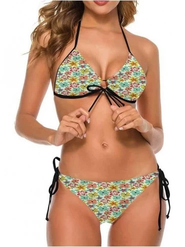 Bottoms Swimsuits Floral- Vibrant Spring Season Blooms- Trendy- Sexy - Multi 02-two-piece Swimsuit - CM19E750OW3 $61.28