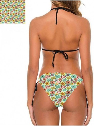 Bottoms Swimsuits Floral- Vibrant Spring Season Blooms- Trendy- Sexy - Multi 02-two-piece Swimsuit - CM19E750OW3 $31.84