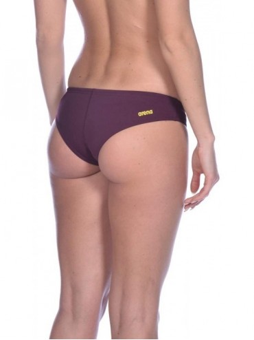 Bottoms Women's Rule Breaker Uniquw Brief MaxLife Bikini Bottom - Red Wine - CJ18UQZWN6E $29.85