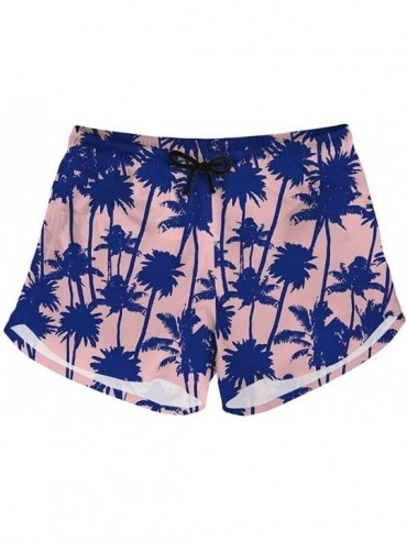 Board Shorts Summer Boardshort for Women Hawaiian Style Coconut Tree Print Swimwear Drawstring Beach Shorts with Pocket - Coc...
