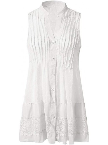 Sets The Fashion Women Summer V-Neck Sleeveless Dress - White - CO199OZZ978 $23.99