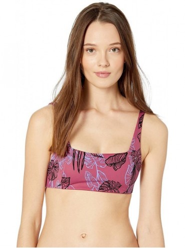 Sets Women's Tropic Punch Knot Bikini Top - Bordeaux - CF18I04HQMO $33.53