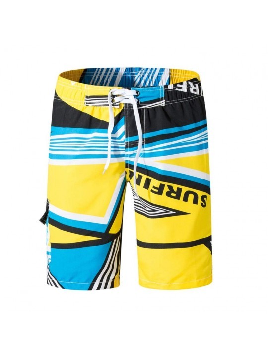 Board Shorts Men's Swim Trunks- Summer Print Trunks Board Beach Surfing Running Short Pant - CU18SA9NYDA $11.99