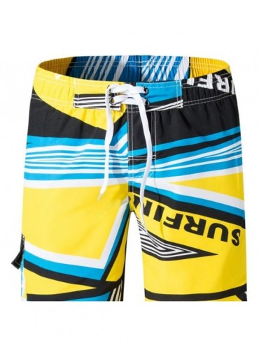 Board Shorts Men's Swim Trunks- Summer Print Trunks Board Beach Surfing Running Short Pant - CU18SA9NYDA $11.99