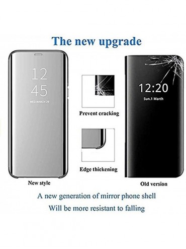 Sets Case Compatible Samsung Galaxy J8 2018 Flip PC Cover Mirror Clear View 360° Protection Kickstand Magnetic Shockproof She...