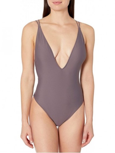 One-Pieces Women's Simply Solid 1pc - Steel Purple - CS18XUKW6YM $51.15