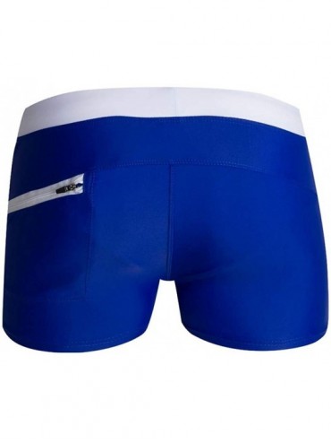 Trunks Mens Swimming Trunks Nylon Shorts- Pool Shorts Beach Shorts Elastic Waist Drawstring with Zipper Pockets - Dark Blue -...