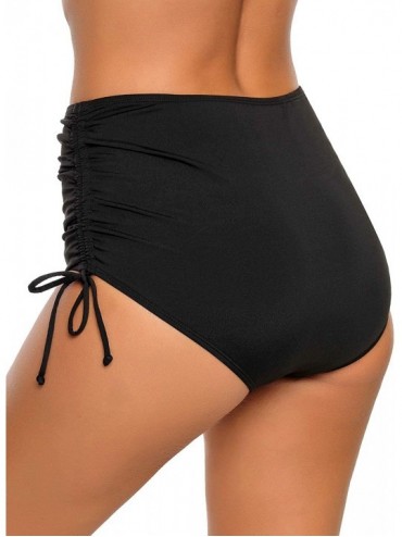 Bottoms Women High Waist Swim Skirt Bikini Bottom Tie Side Tankini Skort - D 625-00 Mid Rise Brief Black - C118O43GH7G $26.43